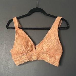 Aerie Dusty Rose Lace Bralette - Size Large